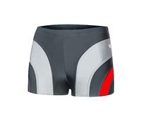 Aqua Speed Badehose Männer + gratis eBook | Wettkampf Retro Schwimmhose | Schwimmbekleidung Kastenbadehose | Sasha, Gr. XXL, 336 Gray Light Gray red