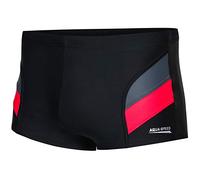 Aqua Speed Badehosen eng für Herren + gratis eBook | Schwimmhose Männer | Trainings Swimwear Men | Kastenbadehose | Aron, Gr. 4XL, Schwarz Grau Rot