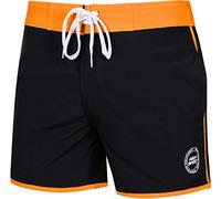 Aqua Speed Badehosen für Herren | Schwarze Boardshorts Surfer | Badebekleidung | Schwimmhosen Männer | Swimwear Men | Badeshorts | Swim Shorts | Surfen | Gr. XL, Schwarz - Orange | Axel