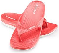 Aqua Speed Badesandalen Damen | Zehentrenner rutschfest | rote Duschsandalen | Badeschlappen für Frauen Mädchen | Badelatschen | Badeslipper | Womens Shower Sandalas | Gr. 36, Rot | Alcano