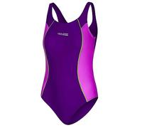 Aqua Speed Beach Swimsuits Mädchen Kind | sportlicher Badeanzug Kinder | Mädcheneinteiler mit UV-Schutz | Sport | Schwimmanzug | Violet - Dark Violet - Green - 48 | Gr. 146 cm | Luna