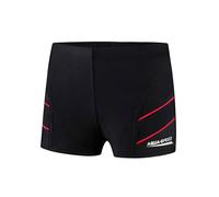 Aqua Speed Boxer Badehose eng für Jungen + gratis eBook | Wettkampf UV Schwimmhosen | Slim Swimwear Boy | Badepants 16. Schwarz Rot Gr. 122 | Andy