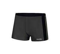 Aqua Speed Boxer Badehose eng Herren + gratis eBook | Wettkampf Schwimmhose | Kastenbadehose | Slim Swimwear | Jason, Gr. M, Gray Black Gren Piping