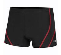 Aqua Speed Boxer Badehose Herren eng kurz + gratis eBook | Triathlon Schwimmhose Jungs | Sport Schwimmbekleidung modern | Ryan, Gr. M, Schwarz Rot
