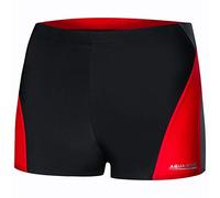 Aqua Speed Boxer Badehosen Herren + gratis eBook | Retro Schwimmhose | Schwimmbekleidung | UV Kastenbadehose | Alex, Gr. XL, 136 Black Gray red
