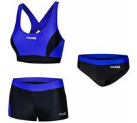 Aqua Speed Damen Sport Bikini Set + Bikinihose | Bademode Hose für Mädchen Frauen | Zweiteiler Schwimmsport | Coole Sportbikini | Swimming Pool | Schwimmbad | Gr. 36, 14 Black - Blue | Fiona