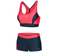 Aqua Speed Damen Sport Bikini Set | Zweiteiler | Frauen Bademode | Two Piece Swimsuit Women | Schwimmbikini für Mädchen | Wassergymnastik | Beachvolleyball | Gr. 38, 36 Rot - Grau | Fiona
