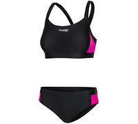 Aqua Speed Damen Sport Bikini Set | Zweiteiler für Mädchen Frauen | Two Piece Swimsuit | Swimwear | Bikinis for Women | Bustier Bikinioberteil | Strand | Schwarz-Rosa, Gr. 34 | Naomi