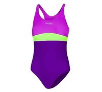Aqua Speed einteiliger Badeanzug Mädchen Kinder 8/10 Jahre | Bathing Suit Girls | Bademode | Schwimmanzug violett grün mit UV-Schutz | Schwimmen | 48 Violet - Dark Violet - Green | Emily