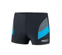Aqua Speed Enge Badehosen Jungen + gratis eBook | Moderne Schwimmhose Jungs | UV Schwimmbekleidung | Badepants kurz | 32. Grau Blau Gr. 122 | Andy