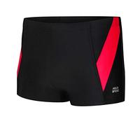 Aqua Speed Enge UV Badehose + gratis eBook | Kastenbadehose Kordel | Moderne Schwimmhose | Schwimmbekleidung kurz Schwarz Rot | Gr. M | Logan