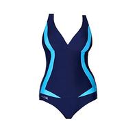 Aqua Speed® Greta Badeanzug Frauen (3 Farbkombinationen Größen 36-48), Farbe:Navy - Blau;Größe:38