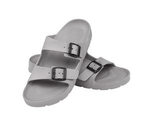 Aqua Speed Laredo Duschpantoletten Herren Grau 05 Gr. 45 | Stabile EVA-Sohle & Tuch im Set | Für Männer mit großem Fuß