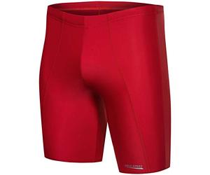 Aqua Speed Männer UV Schwimmhose lang + gratis eBook | Jammer für Herren | Stretch Badehose | Badepants | Swim Pants Men | Long, Gr. XXL, rot