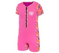 Aqua Speed Mistral Perle Neopren Einteiler | mit kleinem 30x30 Mikrofasertuch | Jungen und Mädchen 1-8 Jahre, Farbe:Floral Pink/Violet, Größe:1-2 Jahre