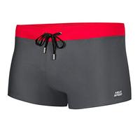 Aqua Speed Moderne Badehose Männer eng + gratis eBook | Kurze UV Schwimmhose Herren | Swimwear Men | Badebekleidung | Grau Rot | Gr. XXL | IAN