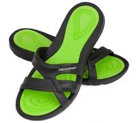 Aqua Speed Set Badelatschen für Damen + Mikrofasertuch | Duschsandalen Frauen | Badeslipper leicht | Sandalen & Slides | F:38, Gr. 42 | Panama
