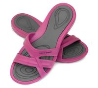 Aqua Speed Set Badelatschen + Mikrofaserhandtuch für Damen | Duschsandalen Frauen & Mädchen | Sauna Sandalen | Badeschlappen | F:03, Gr. 36 | Panama
