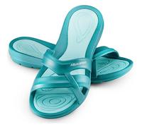 Aqua Speed Set Duschsandalen Damen + Mikrofasertuch | Badeschlappen | Duschschuhe | Saunaschuhe | Badeslipper | Badeschuhe | Petrol Gr. 40 | Panama