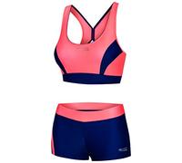 Aqua Speed Sport Bikini Set Damen Mädchen | Zweiteiler Beach Volleyball | Bademode Sport | Swimwear Girls | 2-Piece Swimsuit | Swimming Pool | Schwimmbad | Gr. 36, 34 Pink - Navy Blue | Fiona