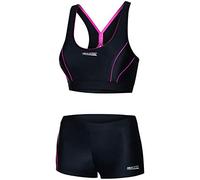 Aqua Speed Sport Zweiteiler Damen | Oberteil Bustier | Bikini Set | Bademode Sport | Swimwear Girls | Womens 2-Piece Swimsuit | Swimming Pool | Schwimmbad | Gr. 40, 19 Black - Pink | Fiona