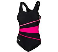 Aqua Speed® Stella Damen Badeanzug (36-44 Einteiler Fusselfrei Soft Cups Racerback UV-Schutz, Farbe:Black/Red;Größe:38