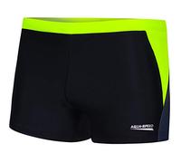 Aqua Speed Swim Trunks für Herren + gratis eBook | Kurze UV Schwimmhosen | Schwarze Kastenbadehose Männer | Dario, Gr. L, 138 Black Grey Fluo Yellow