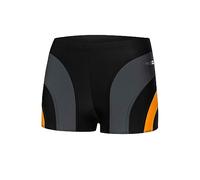 Aqua Speed Swimsuit Boys + gratis eBook | Enge UV Badehosen schwarz für Herren Jungen | Kastenbadehose Männer | Sasha, Gr. M, 310 Black Gray orange