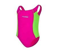 Aqua Speed UV Badebekleidung Mädchen | Badeanzug bunt für Kinder | Schwimmanzug Einteiler Training | Swimsuits Kids | Bademode | Sportbadeanzug | Gr. 104 cm | pink - hellgrün 83 | Luna