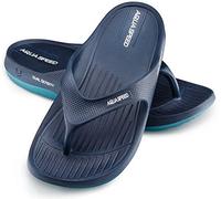 Aqua Speed Zehentrenner Sandalen Herren | Badesandalen | Badeschlappen Sauna | Zehensandale Schwimmbad | Baden Sandalen Männer | Duschsandalen | Mens Slide Pool | Gr. 40, Blau | Alcano