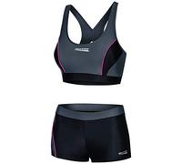Aqua Speed Zweiteiler Damen | Sport Bikini Set | Bikinis Beachvolleyball | Bademode für Frauen | Schwimmbikini | Zweiteiler | Womens 2-Piece Swimsuit | Gr. 40, 139 Black - Gray - Pink | Fiona