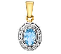Aquamarin Anhänger Oceana aus Gelbgold 585 mit Brilliance Zirconia