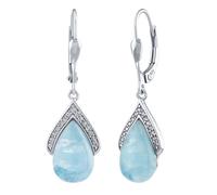 Aquamarin-Ohrringe aus Silber 925 Devecia mit Brilliance Zirconia