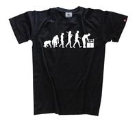 Aquarianer Evolution Aquarium Fische T-Shirt Klassisch Rundhals Kurzarm Schwarz L