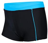 Aquarti Badehose Jungen mit Kordelzug - Schwimmhose Jungen Kinder, Badehosen für Jungen Sportlich & Schnell Trocknend, Farbe: 024 Schwarz/Blau, Größe: 128