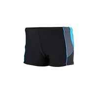 Aquarti Badehose Jungen - Schwimmhose Jungen mit Seitlichen Einsätzen, Badehosen für Jungen Schnell Trocknend, Farbe: Schwarz/Graphit/Blau, Größe: 122