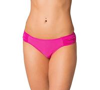 Aquarti Bikini Hose Damen mit seitlicher Raffung - Klassische Bikinihose Damen Slip - Bikinihosen für Damen, Farbe: Pink, Größe: 36