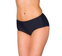 Aquarti Bikinihose Damen mit Mittelhohem Bund - Klassische Bikinihosen für Damen in Unifarben, Farbe: Schwarz, Größe: 44