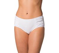 Aquarti Damen Bikinihose Hotpants mit seitlichen Raffungen, Farbe: Weiß, Größe: 38