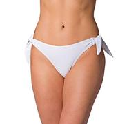 Aquarti Damen Tanga Bikinihose Seitlich Gebunden Brazilian, Farbe: Weiß, Größe: 36