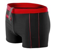 Aquarti Herren Badehose Kurz mit Kontrastpaspel, Farbe: 010 Schwarz/Rot, Größe: XL