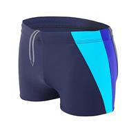 Aquarti Herren Badehose Kurz mit Seitlichem Streifen, Farbe: Dunkelblau/Kornblumenblau/Türkis, Größe: 3XL