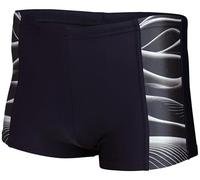 Aquarti Herren Badehose Kurz Sportlich Streifen, Farbe: 11307 Schwarz/Grau, Größe: 8XL