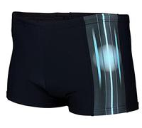 Aquarti Herren Badehose Kurz Sportlich Streifen, Farbe: 13719B Schwarz/Blau, Größe: XL