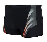 Aquarti Herren Kurze Badehose mit Streifen, Farbe: Schwarz/Rot, Größe: M