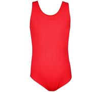 Aquarti Mädchen Badeanzug mit Ringerrücken - Sport Badeanzug Mädchen, Chlorresistent, Farbe: Jacquard Punkte Rot, Größe: 158