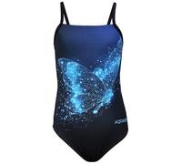 Aquarti Mädchen Badeanzug, Schmetterling Blau/Schwarz, 128