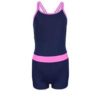 Aquarti Mädchen Badeanzug - Sport, Dunkelblau/Rosa, 140