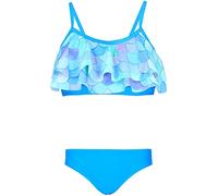 Aquarti Mädchen Bikini Set Bustier Bikinislip Zweiteiliger Badeanzug, Farbe: 030G mit Rüschen/Meerjungfrau Blau/Grün/Violett, Größe: 128