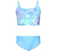 Aquarti Mädchen Bikini Set Bustier Bikinislip Zweiteiliger Badeanzug, Farbe: 038D Meerjungfrau Blau/Grün/Violett, Kinder Größe: 128